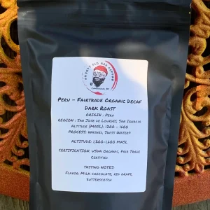 Peru Organic Swiss Water Decaf coffee package